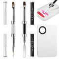 Double Ended Nail Builder Gel Brush and Palette,French Gel Brush