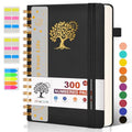 PERCUN Spiral Notebook 300 Numbered Lined Pages Hardcover Journal 5.9"x8.5" - color: Black, size: A5 size (5.9in x 8.5in)