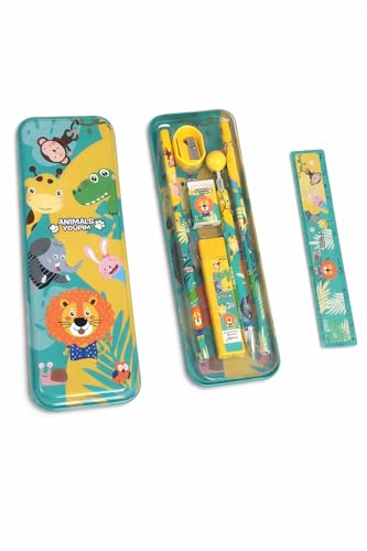 7-In-1 stationary set for kids birthday return gifts (Bear)