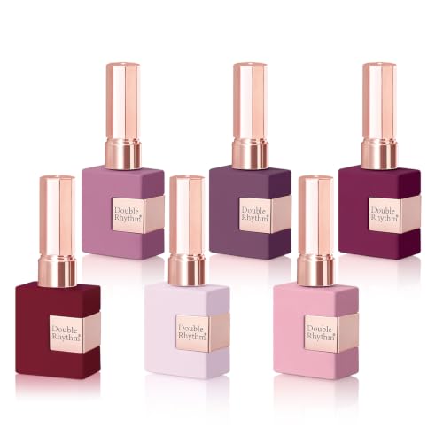 Double Rhythm 6 Pcs 15 ML Gel Polish Set Same Color Same Bottle Soak Off Gel Polish Kit Nail Art Manicure Salon DIY at Home for Women (Light Pink Mauve Rose Burgundy-T6-79) - color: Mauve Rose