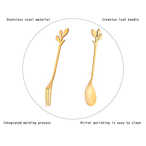 12Pack Stainless Steel Creative Coffee & Dessert Spoons, 4.8 Inches (Gold, Style 3) - color: Gold,Style 3