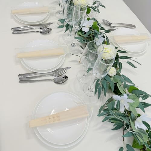 24pcs Imitated Silk Hand Fan Imitated Silk Fabric Bamboo Handheld Folded Fan Bridal Dancing Props Church Wedding Party Favors with Organza Bags (Cream) - color: Cream
