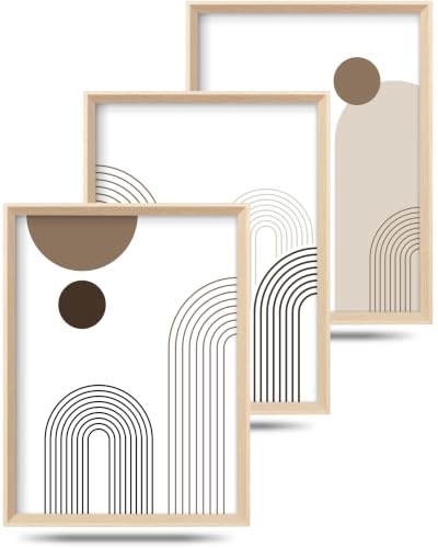 HesenDot Boho Neutral Framed Wall Art, Abstract Line Canvas Prints - color: Framed Neutral Arch, size: 16"L x 12"W
