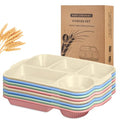 Pinkunn 8 Pcs 13'' Divided Plates for Adults Wheat Straw, Stylish - color: Stylish