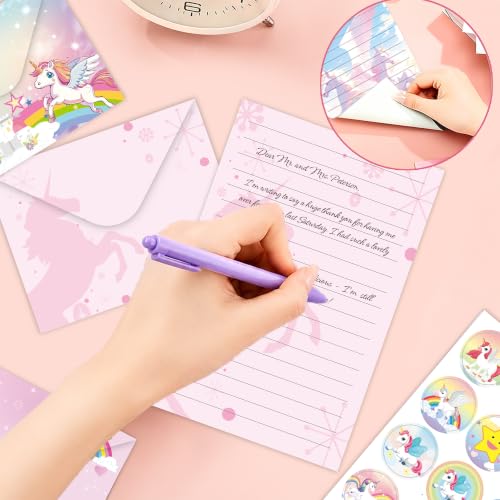 FUNCLASS 160 Pcs Unicorn Stationery Set Letter and Envelopes - color: Unicorn