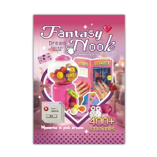 Cute Sticker Book, 30 Sheets 400+ Pcs Y2K Vintage Aesthetics Stickers - color: Red Y2k