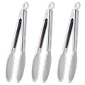 HINMAY Silicone Kitchen Tongs 9-Inch Basics Tongs, Set of 3 (White) - color: White