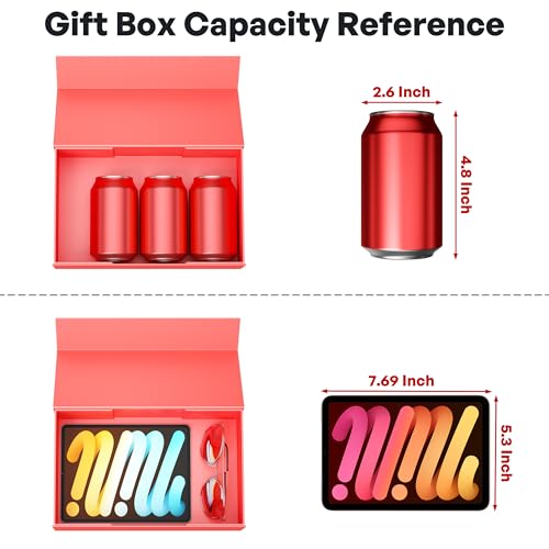 RYDDOY Red Gift Box, 9.5x6x3'' Gift Boxes with Lids for Presents - color: Red, size: 9.5 x 6 x 3 Inch