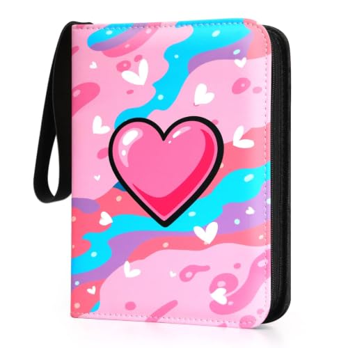 Card Binder 440 Pockets, 4-Pocket Trading Card Binder with 55 Sleeves, Zipper Card Holder Album for TCG, MTG, Baseball, Football and Sports Cards, Pink - color: Pink, size: 440 Pockets