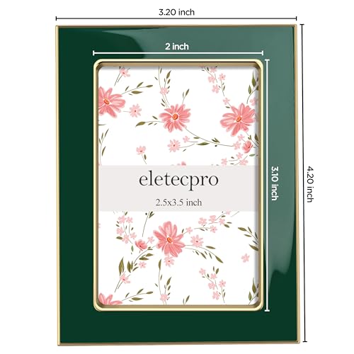 eletecpro 2.5x3.5 Enamel Picture Frame with Real Glass Cover, Green, 2-Pack - color: Green, size: 2.5x3.5