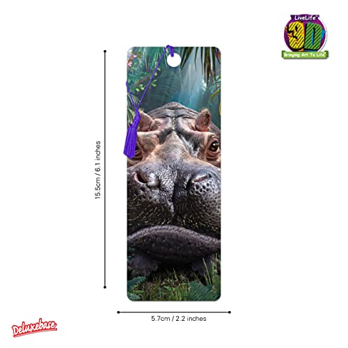 3D LiveLife Hippo Bookmark - Close Encounter Lenticular Page Marker - color: Close Encounter