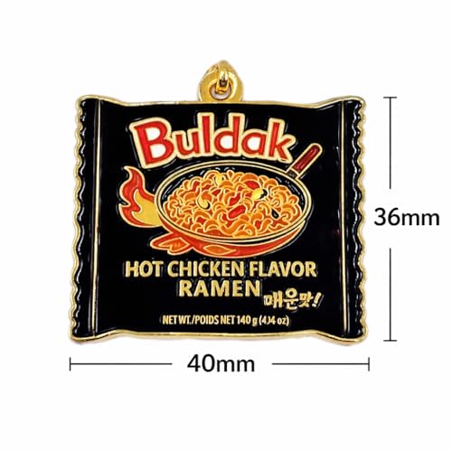 K-Culture Enamel Keychain Collection – Korean Art, K-Pop & K-Culture| Decorative Metal Key Ring for Bags - style: Hot Spicy Chicken Ramen