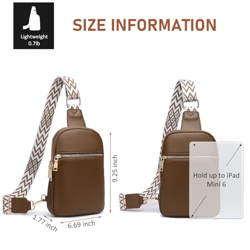 DIOMO Anti Theft Small Sling Bag for Women Cross Body Bag Trendy, RFID Fanny Packs Vegan Leather for Women Travel Belt Purse - color: Coffee-Gold Zipper