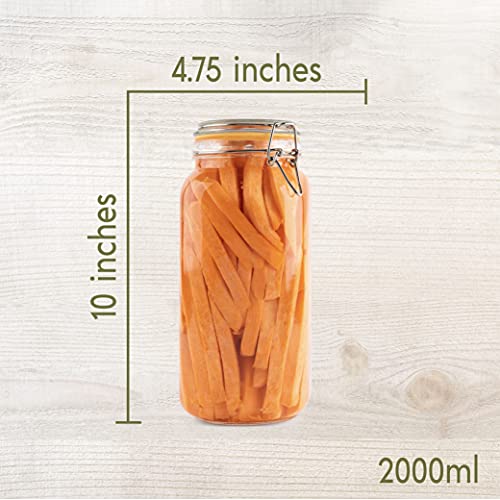 Glass Jar with Airtight Lid 67 oz - size: 67 oz