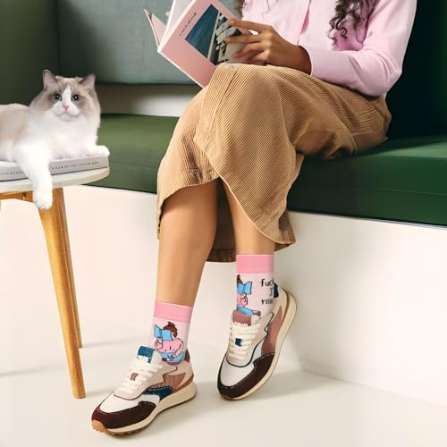 Funny Socks for Women and Teenage Girls, Cute Crazy Unique Novelty Gifts - color: A-cat-1