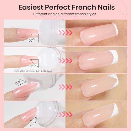 Beetles French Tip Tool: Stamp Gel Silicone Nail Stamp Kit - color: E - Black White-4