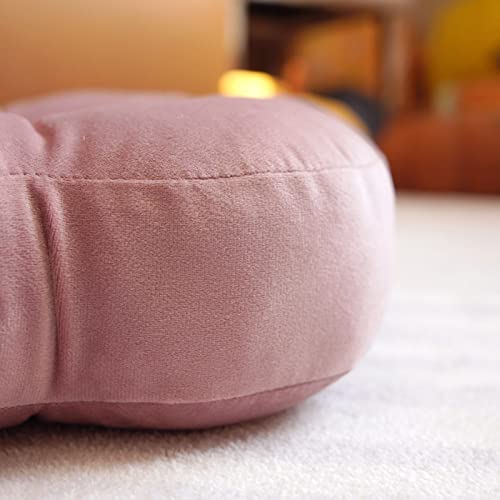 ARTMAGIC Dusty Pink Flower Shaped Throw Pillow,16" Velvet Decorative Pillow - color: Dusty Pink