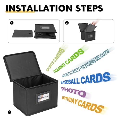Yoseng Die Cut Organizer Box - Card Storage for Greeting, Birthday, Sports & Trading Cards, Photos
