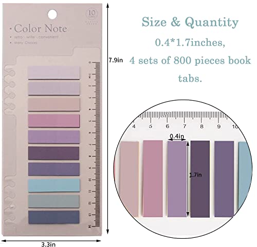 Potanro Sticky Tabs 800 Pcs Book Tabs Colorful Sticky Index Tabs - style: Sticky note A
