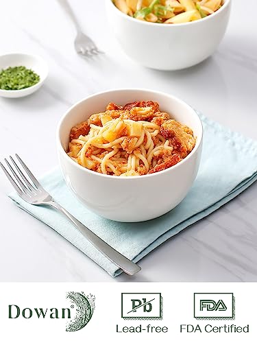 DOWAN Deep Bowls, 30oz Large Soup Bowls, Ceramic Cereal Bowls Set of 4 - color: White