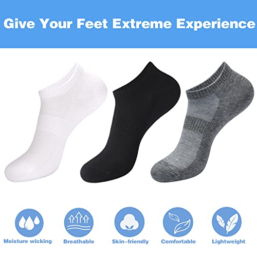 ATBITER 12 Pairs Ankle Socks Womens/Men Thin Low Cut No Show Athletic Socks - color: 12 Pairs 6white+6black, size: Medium