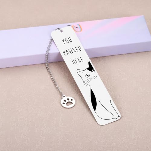 Cat Gifts for Women Cute Bookmarks for Women Cat Lovers Stocking Stuffers - color: Silver