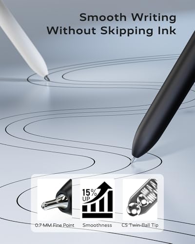 STAGEEK GX3 Black Gel Pens,6Pcs Quick Dry Smooth Writing Pen with 3 Refills - color: Black Gray White
