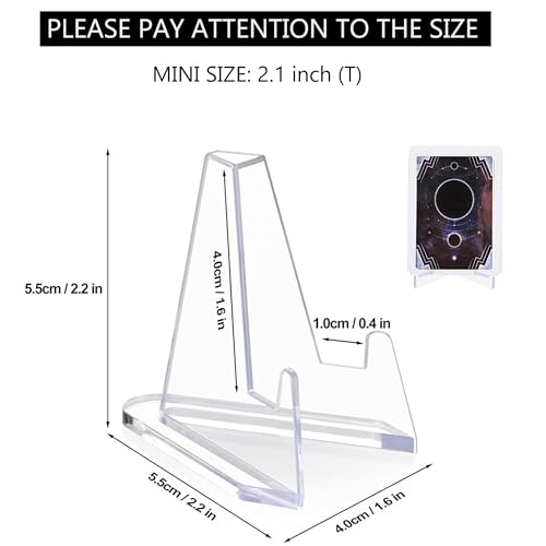 70 packs Card Stands, 2.1 inch Card Display Stand Acrylic Clear Mini Easel Small Picture Holder Stands for Challenge Coin Graded Football Basketball Sports Cards