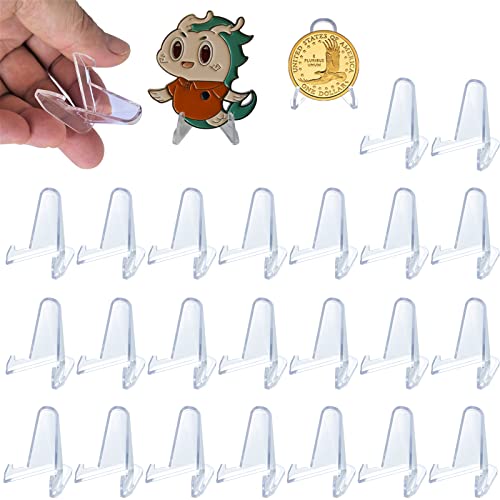 Mini Acrylic Trading Card Stand for display, Thickened, 25 Pack 1.4 In Tall - size: 25 PCS / 1.4"