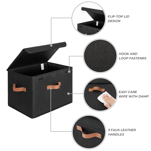 GRANNY SAYS Memory Keepsake Storage Box, Fabric Storage Bins with Lids - color: Black, size: Extra Large