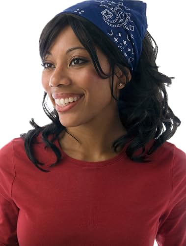 Every-ville Cotton Bandana Handkerchief for Men & Women, 3 Pack - color: Navy Blue