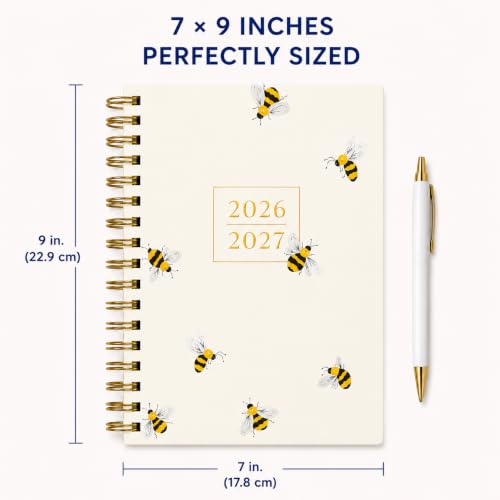 WORLD TRAVELER Academic Planner School Organizer Jul 2026-Dec 2027, 7"x9" - color: Ivory Bee