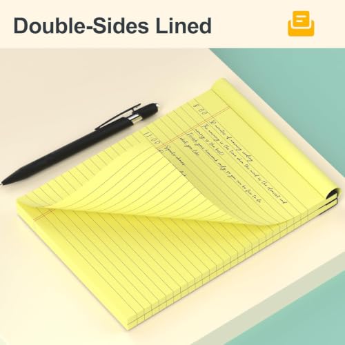 8 Pack Yellow Legal Pads 5x8 Small Note Pads 240 Sheets Yellow Pads Paper - color: Yellow 8, size: 5x8 Inch