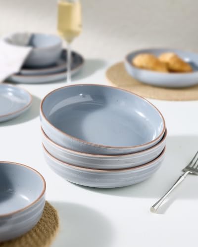 famiware Meteor 33 oz Pasta Bowls Set of 4, Blue Gray - color: Blue Gray, size: Set of 4