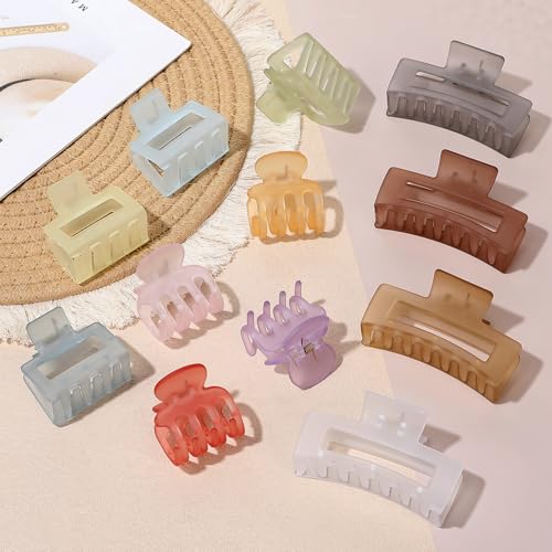 SMKSL 12 Pcs Hair Claw Clips for Women & Girls 3 Styles Hair Accessories - color: Ice Cream