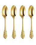 KEAWELL Luxury 4-Piece 18/10 Stainless Steel Teaspoon Set (Gold) - color: Gold