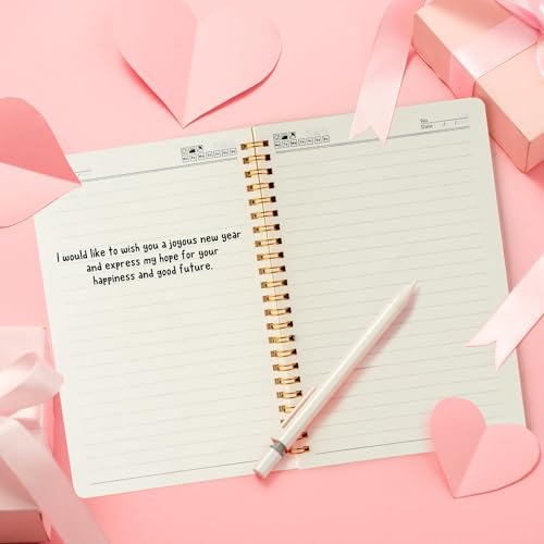CNhoqc Pink Spiral Journal Notebook, 2 Pcs A5 Pink Bow Cherry Watercolor - color: Pink