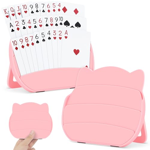 Card Holders for Playing Cards, 2 Pack Playing Card Holder (Pink) - color: Pink