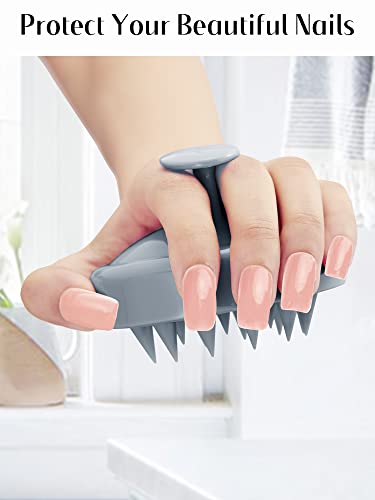 HEETA Scalp Massager Hair Growth Scrubber for Dandruff Removal Hair Care - color: 04-sky Gray