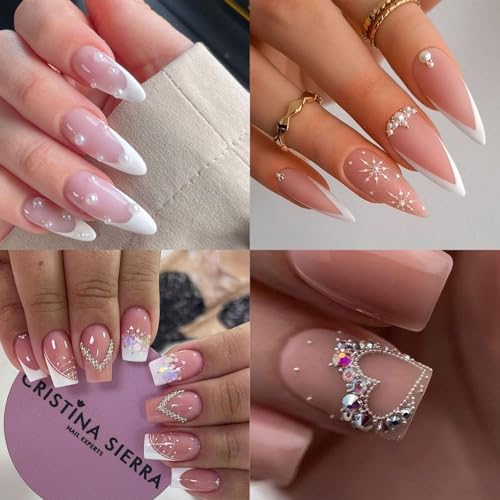 Nail Steel Ball with Pearls for Women Nail Art DIY Nail Charms - color: Colorful-13