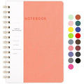 Spiral Notebook, Pink Notebook-6.1x8.2 Inch College Ruled Journal with Inner Pockets and 160 Pages, PU Leather Cover Business Journal, Twin-Wire Binding Notebook Perfect for Office & Home - color: 003-Pink-1pack, size: A5-160 pages