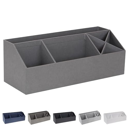 Bigso Elisa Desktop Organizer - Durable Office Desk Organizer with 7 Compartments for Office Supplies and Accessories - 13.1 in x 4.9 in x 4.9 in - Grey - color: Gray