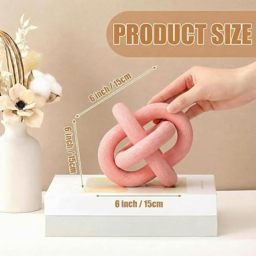 Yalikop 3 Link Wood Knot Decor Rustic Table Shelf Accents, Pea-Pink - color: Pea-pink