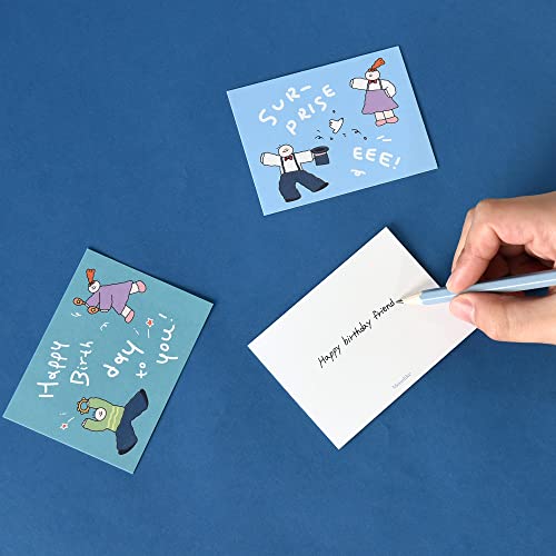 Monolike Day-by-day Card, Olly Molly Birthday - Mix 36 Mini Single cards, 36 envelopes, 36 stickers Package - color: Olly Molly Birthday