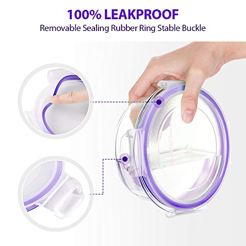 24pc Glass Food Storage Containers, Locking Lids，Glass Meal Prep Containers - color: Purple