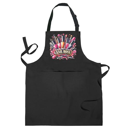 Nail Tech Aprons for Women with Pockets, Gifts for Nail Techs Technicians Artists Manicurists, Peace Love Nails - color: 7 Nail Tech Apron