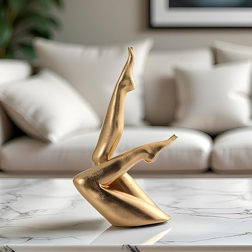Golden Legs Sculpture Resin Statues Living Room Home Decor Bent Leg - color: Bent Leg