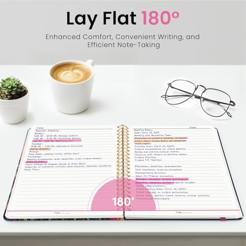 ZOTIA Lined Spiral Journal for Women, A5 Pretty Hardcover Notebook for Work, School & Office Writing, Aesthetic Writing Journal College Ruled, 140 Pages, 5.8" x 8.3", Radiant Pastures - color: H-Radiant Pastures