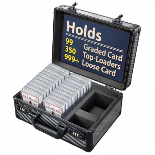 Graded Card Storage Box, Trading Cards Case Storage, Toploader Card Storage Cases for Sports Cards Storage, Baseball Cards Case for 99+ Slabs or 350+ Toploaders - color: Black