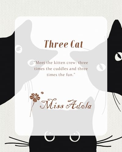 Miss Adola Canvas Tote Bag for Women with Inner Pocket - color: Three Black Cat